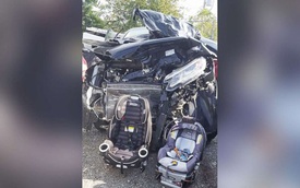Honda CR-V nát bét sau vụ tai nạn kinh hoàng, 2 đứa trẻ ngồi trong xe không hề bị xây xước nhờ vật này