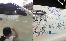 Con gái 5 tuổi vẽ lung tung lên ô tô, nhưng ông bố lại chẳng nỡ tức giận bởi vì...