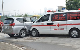 Xe cấp cứu Phú Yên tông xế hộp trên đại lộ Mai Chí Thọ