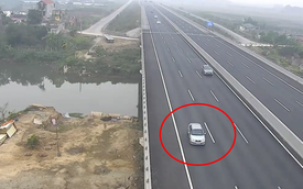 Phát hoảng với 2 xe con đi lùi trên đường cao tốc Hà Nội - Hải Phòng