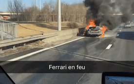 Siêu xe Ferrari California T phát hỏa dữ dội sau tai nạn giao thông