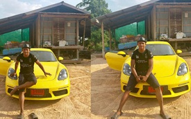 "Hoàng tử Muay Thái" gây xôn xao khi đỗ chiếc Porsche 718 Cayman bên ngôi nhà tồi tàn
