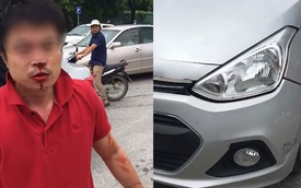 Hà Nội: Tài xế Hyundai Grand i10 bị đấm chảy máu mặt sau va chạm giao thông