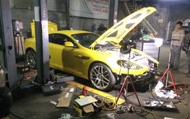 Aston Martin DB9 từng được đồn là quà sinh nhật của hot girl Andrea Aybar bị tháo tung
