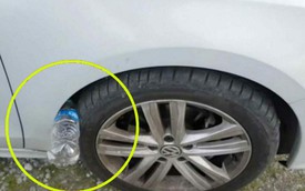 Nếu thấy lốp xe ô tô của bạn có nhét 1 chai nhựa, đừng chạm vào, hãy báo cảnh sát ngay