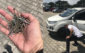 Nơm nớp thủng lốp xe khi đi xem Triển lãm ô tô Việt Nam 2018