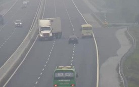 Xử lý xe container liều lĩnh quay đầu đi ngược chiều trên cao tốc Hà Nội - Hải Phòng