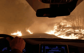 Video: Trải nghiệm "ngày tận thế" khi tài xế lái xe qua đoạn đường cháy lớn tại California