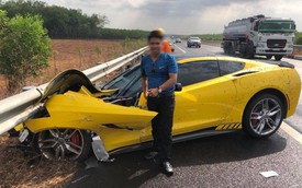 Sau tai nạn kinh hoàng, chủ xe Chevrolet Corvette chụp hình đăng Facebook: "Chúc mọi người mua được siêu xe để đi an toàn"