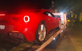 Gặp “đá trời”, siêu xe Ferrari của ca sĩ Tuấn Hưng phải dừng chân nửa đêm tại Ninh Bình