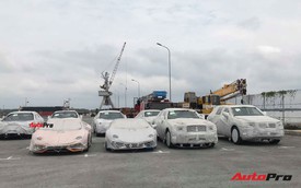 12 xe Bentley, Lamborghini chính hãng nằm ngoài trời tại cảng Hải Phòng chờ thông quan