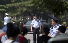 Ông Kim Jong Un được cả đoàn xe hùng hậu hộ tống tại Bắc Kinh