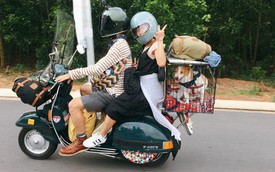 Chàng trai Sài Gòn chế lồng trên xe Vespa cho thú cưng đi "phượt" đã đời