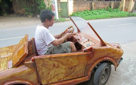 Xe gỗ thiết kế như Lamborghini lăn bánh tại Việt Nam