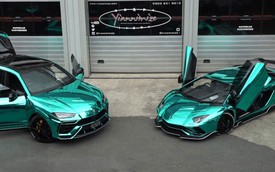 Cặp đôi Lamborghini xanh ngọc hào nhoáng tới... nhức mắt