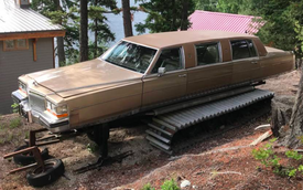 Tưởng sang như xe Tổng thống, limousine Cadillac lại bị biến thành xe ủi