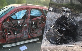 Tai nạn kinh hoàng giữa xe bồn chở xăng và Mazda CX-5: Xe cháy rụi, người an toàn