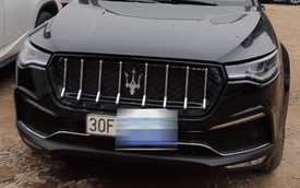 Xe Trung Quốc độ lưới tản nhiệt, logo của Maserati tại Hà Nội