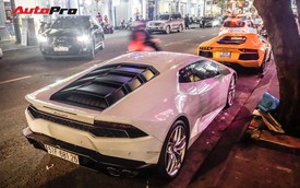 Bộ đôi Lamborghini Aventador và Huracan đi ăn đêm tại Sài Gòn