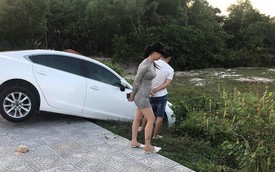 Xe hơi gặp tai nạn nhưng người ta chỉ quan tâm đến cô gái đứng bên vì ngoại hình nổi bật