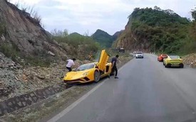 Fanpage Car Passion: 'Bò' Lamborghini Aventador S mất vài chiếc ốc nhỏ sau sự cố 'gặm cỏ bên đường'