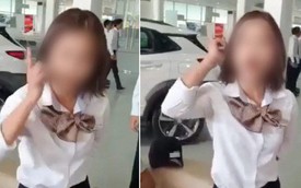 Xôn xao clip nữ nhân viên đại lý xe ô tô Hyundai vén váy, tranh cãi gay gắt với khách hàng