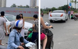 Nữ tài xế chạy ô tô tiền tỷ va chạm với Grab bike giữa ngã tư phố Hà Nội