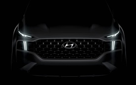 Hyundai Santa Fe mới chính thức lộ mặt: Lưới tản nhiệt ngoác rộng, cụm đèn lạ gây chú ý