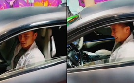 Bùi Tiến Dũng đưa bạn gái và cháu trai đi chơi trên siêu xe BMW i8