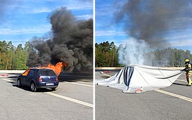 Đây là phương pháp dập cháy ô tô hiệu quả mà không cần nước hay bình cứu hỏa