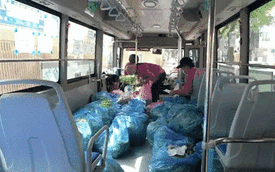 Cửa hàng rau xanh độc đáo trên xe buýt cho người dân Sài Gòn giữa mùa dịch