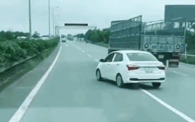 Tài xế Hyundai i10 chơi 'mèo vờn chuột' với xe tải trên cao tốc như trong phim hành động