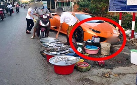 Xôn xao hình ảnh người đàn ông mang siêu xe Lamborghini đắt giá đi bán cá lề đường