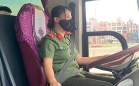 Nữ chiến sĩ CAND lái xe đưa đoàn y, bác sĩ đến tâm dịch Bắc Giang: Phái mạnh phải nể phục