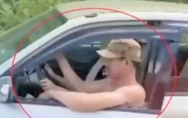Xử phạt đôi nam nữ trong clip "ngồi chung ghế lái ô tô" lao vun vút trên đường