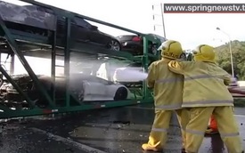 4 chiếc xe cháy tại Thái Lan bị nghi là hàng lậu