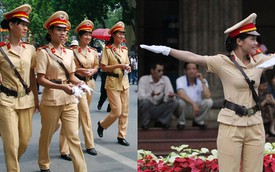 Ngày 1/1/2013: Nữ cảnh sát điều khiển giao thông tại Hà Nội 