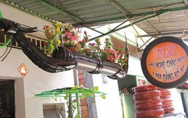 Người Việt biến lốp xe cũ thành đồ trang trí độc đáo