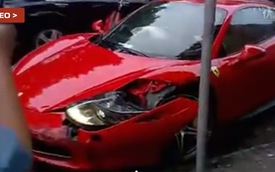 Đầu năm, Ferrari 458 tan nát vì Buick Regal