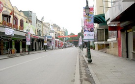 Đường phố Hà Nội vắng lặng vào dịp Tết Dương lịch