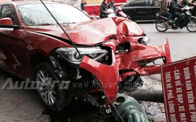 BMW 1 - series đầu tiên gặp tai nạn liên hoàn ở Hà Nội