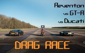 Reventon Roadster, Nissan GT-R, Ducati 1098 đọ sức trên đường đua