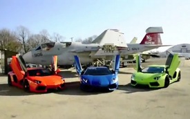 Video: Bộ ba “siêu nhân” Aventador lại khoe tài
