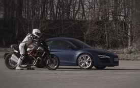 Audi R8 V10 Plus đua tốc độ với Ducati Diavel