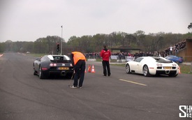 Bugatti Veyron đối đầu với Bugatti Veyron trên đường đua