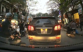 Lái xe Kia Sorento đánh đuổi thanh niên hung hãn trên đường Minh Khai
