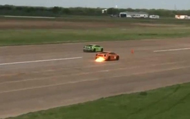 Siêu xe Lamborghini Gallardo 1.800 mã lực bốc cháy ở vận tốc 333 km/h