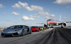 Dàn Lamborghini Aventador Roadster "đại náo" sân bay