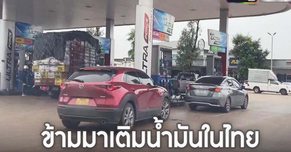 Lao people go “fuel tourism” to Thailand to buy gasoline to reserve