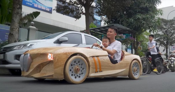 Bac Ninh’s young father builds a super car to take his kids to school, surprising everyone